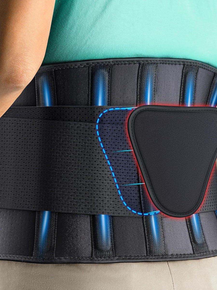 Breathable Back Support Belt with Detachable Waist Pad for Pain Relief